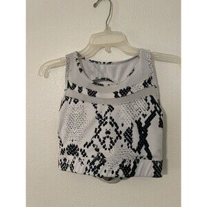Savvi Fit Women’s Size Medium Gray / White Snake Skin Print Sports Bra